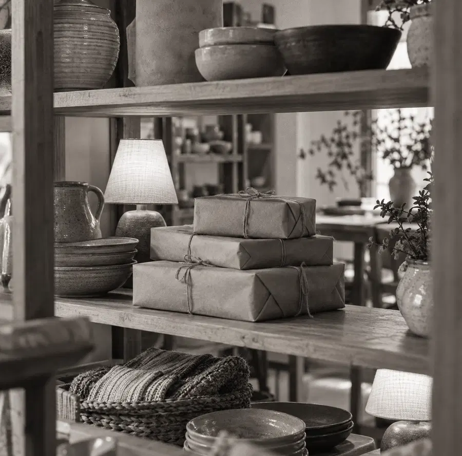 Illustration of independent retailers equipment and workspace